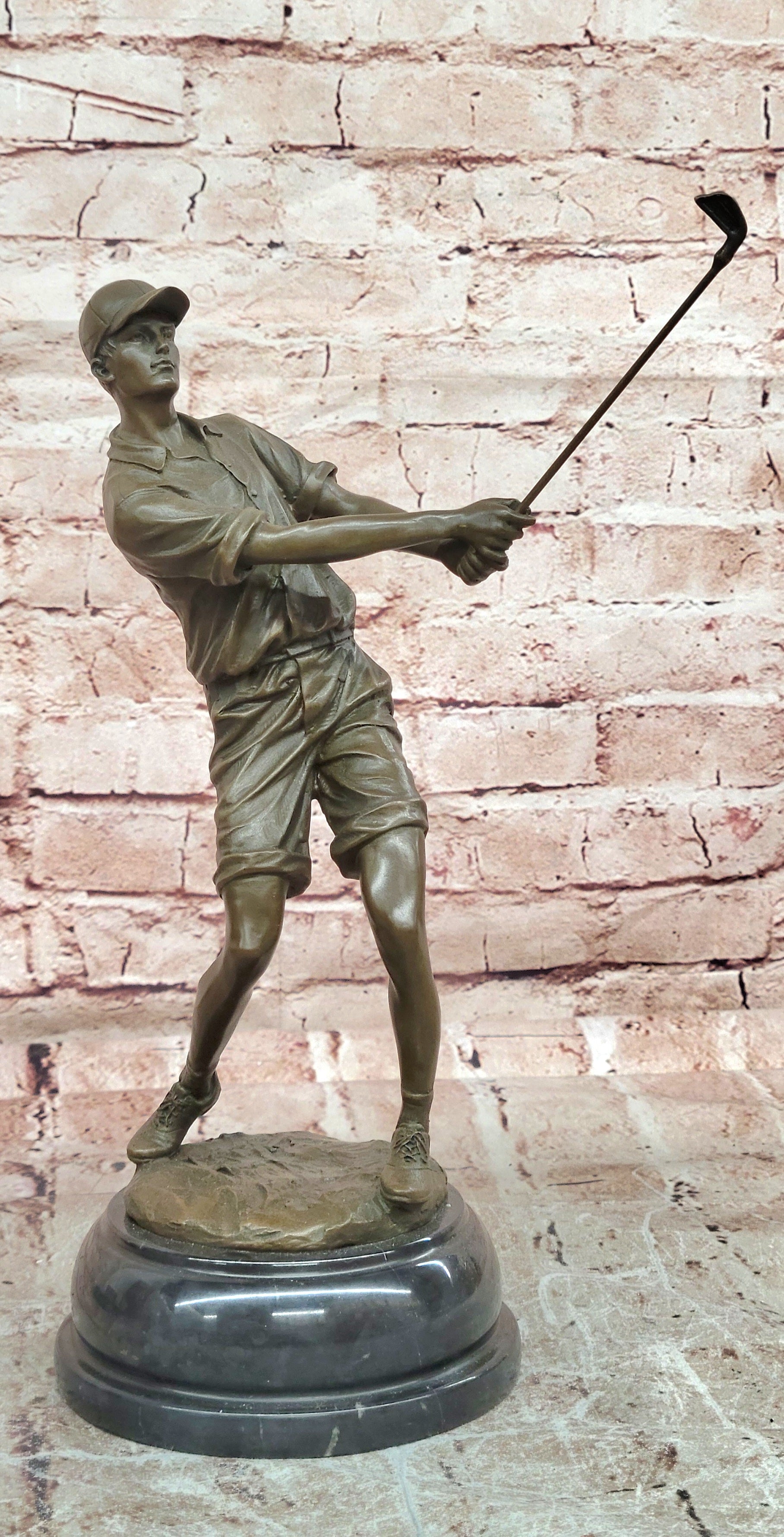 Signed original Milo Male Golfer Golf Golfing Sport Memorabilia Bronze Sculpture