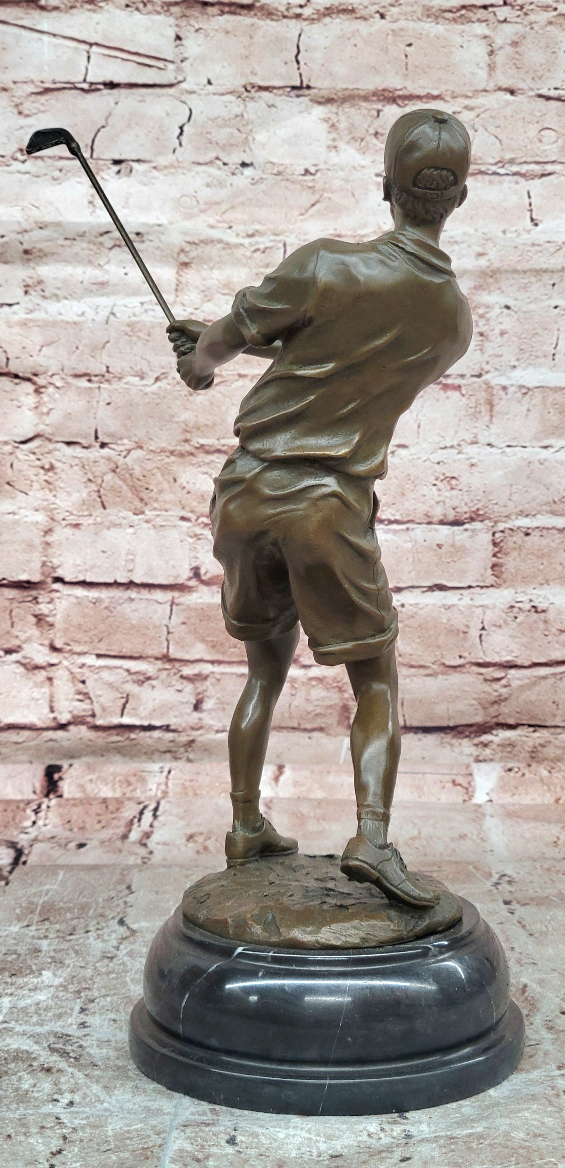 Signed original Milo Male Golfer Golf Golfing Sport Memorabilia Bronze Sculpture