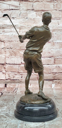 Signed original Milo Male Golfer Golf Golfing Sport Memorabilia Bronze Sculpture