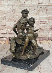 Bronze Sculpture of Roman Emperor with Child and Horse