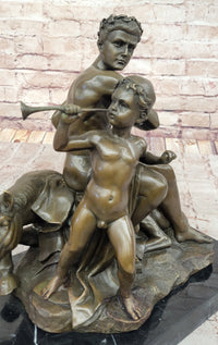 Bronze Sculpture of Roman Emperor with Child and Horse