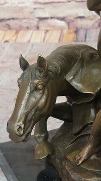 Bronze Sculpture of Roman Emperor with Child and Horse