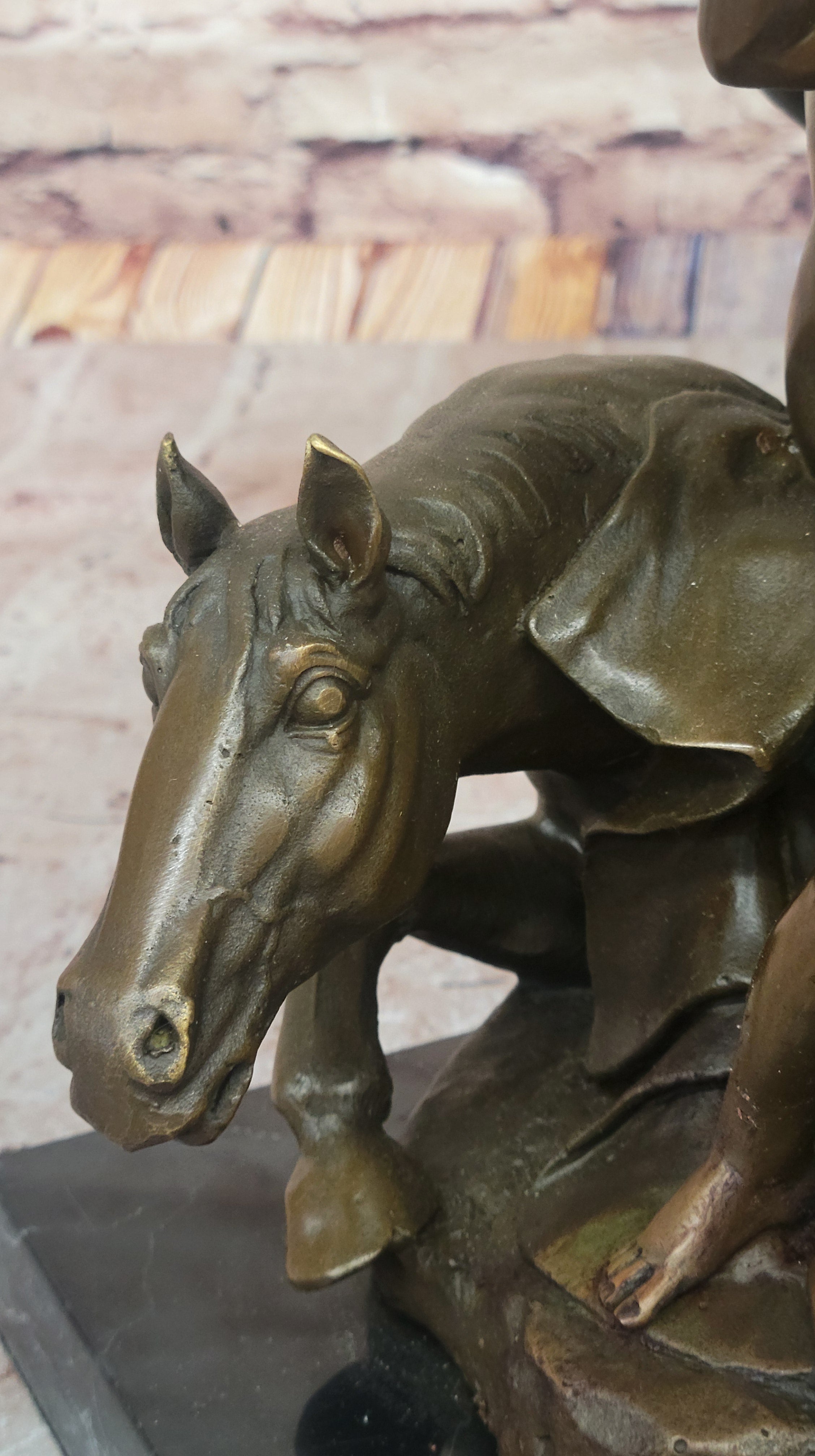 Bronze Sculpture of Roman Emperor with Child and Horse