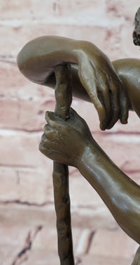 Bronze Sculpture Hercules with a Child playing Flute Resting on top of a Bull Barye