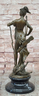 Diana On Wild Boar Roman Goddess of Hunt Mythology Artwork Bronze Sculpture