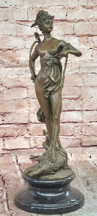 Diana On Wild Boar Roman Goddess of Hunt Mythology Artwork Bronze Sculpture