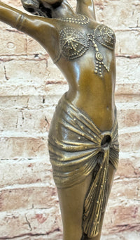 Middle Eastern Belly Dancer Art Deco Bronze Sculpture