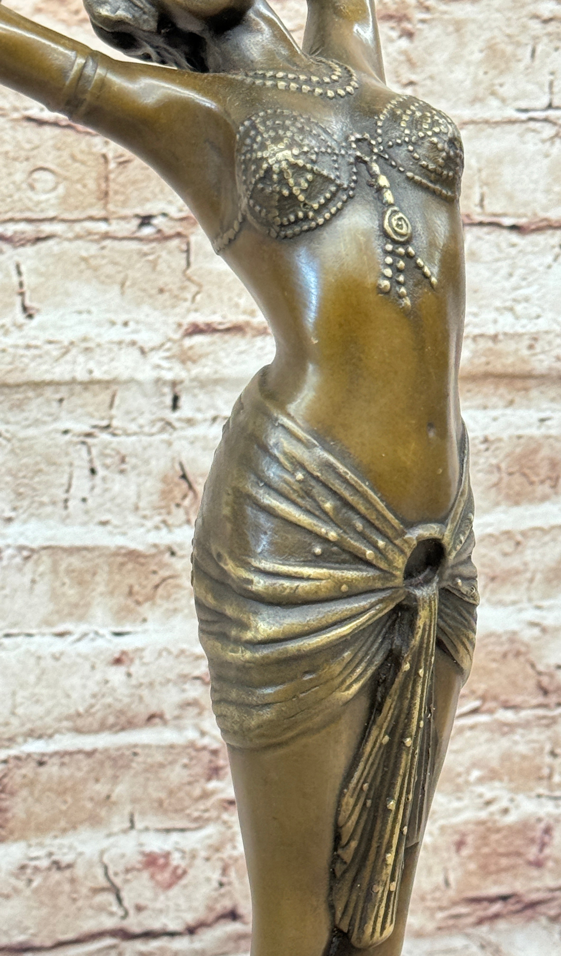 Middle Eastern Belly Dancer Art Deco Bronze Sculpture