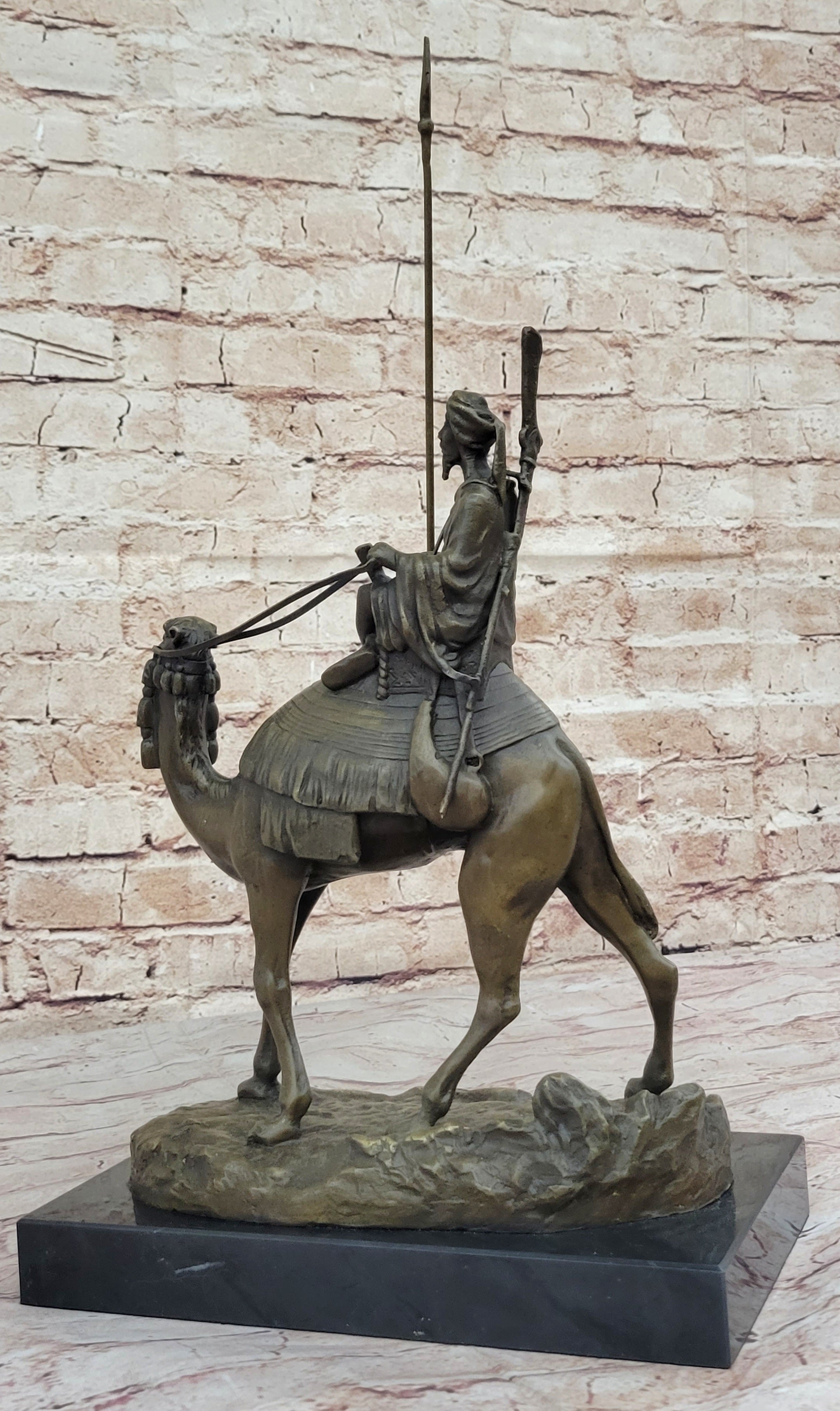Camel & Rider Bronze Sculpture After Leonard Hot Cast