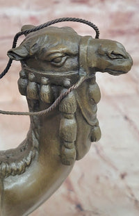Genuine Bronze Sculpture Figure Dromedary Camel Arab Man Rider Figurine