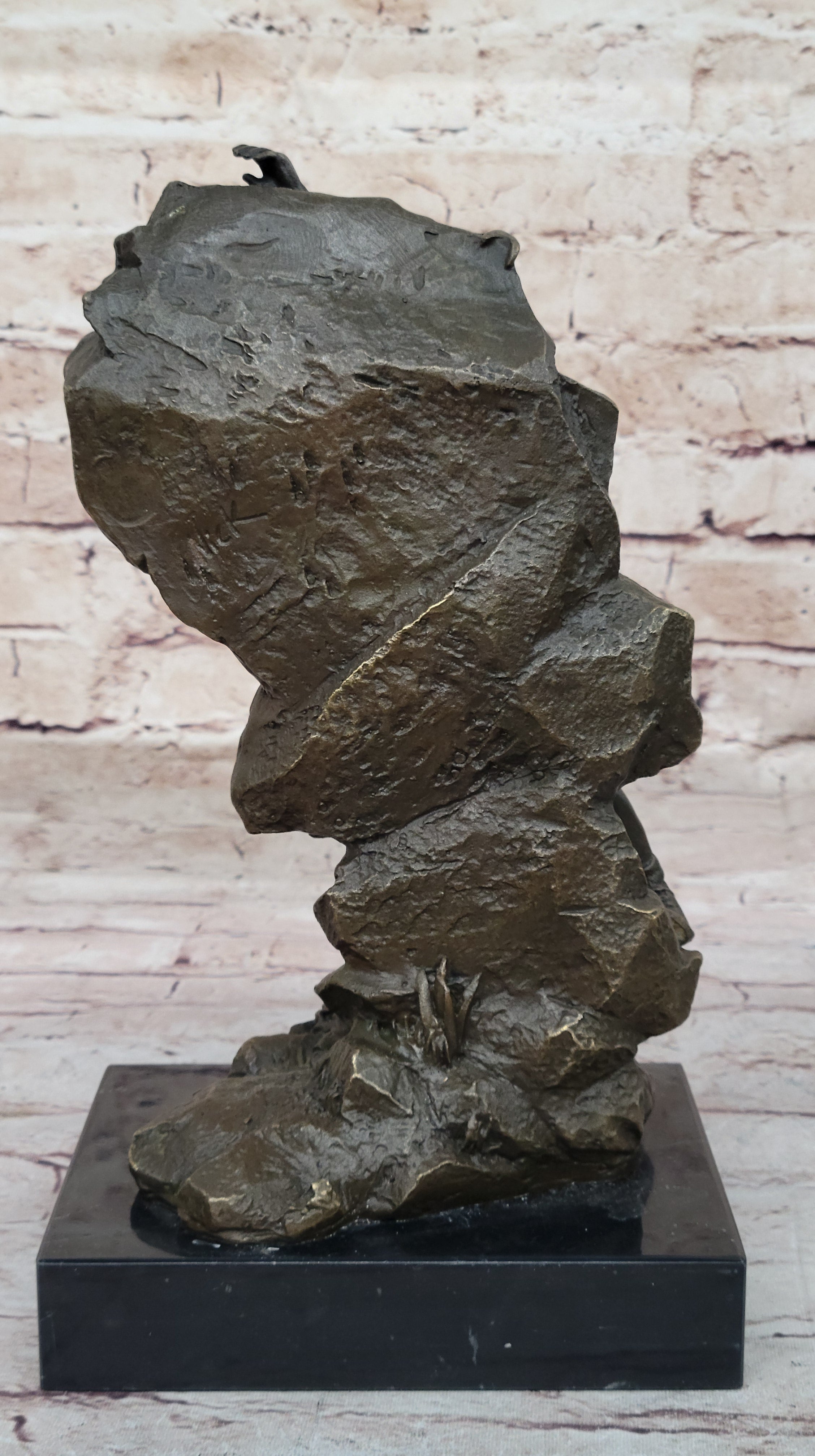 Female Rock Climber Bouldering Bronze Sculpture
