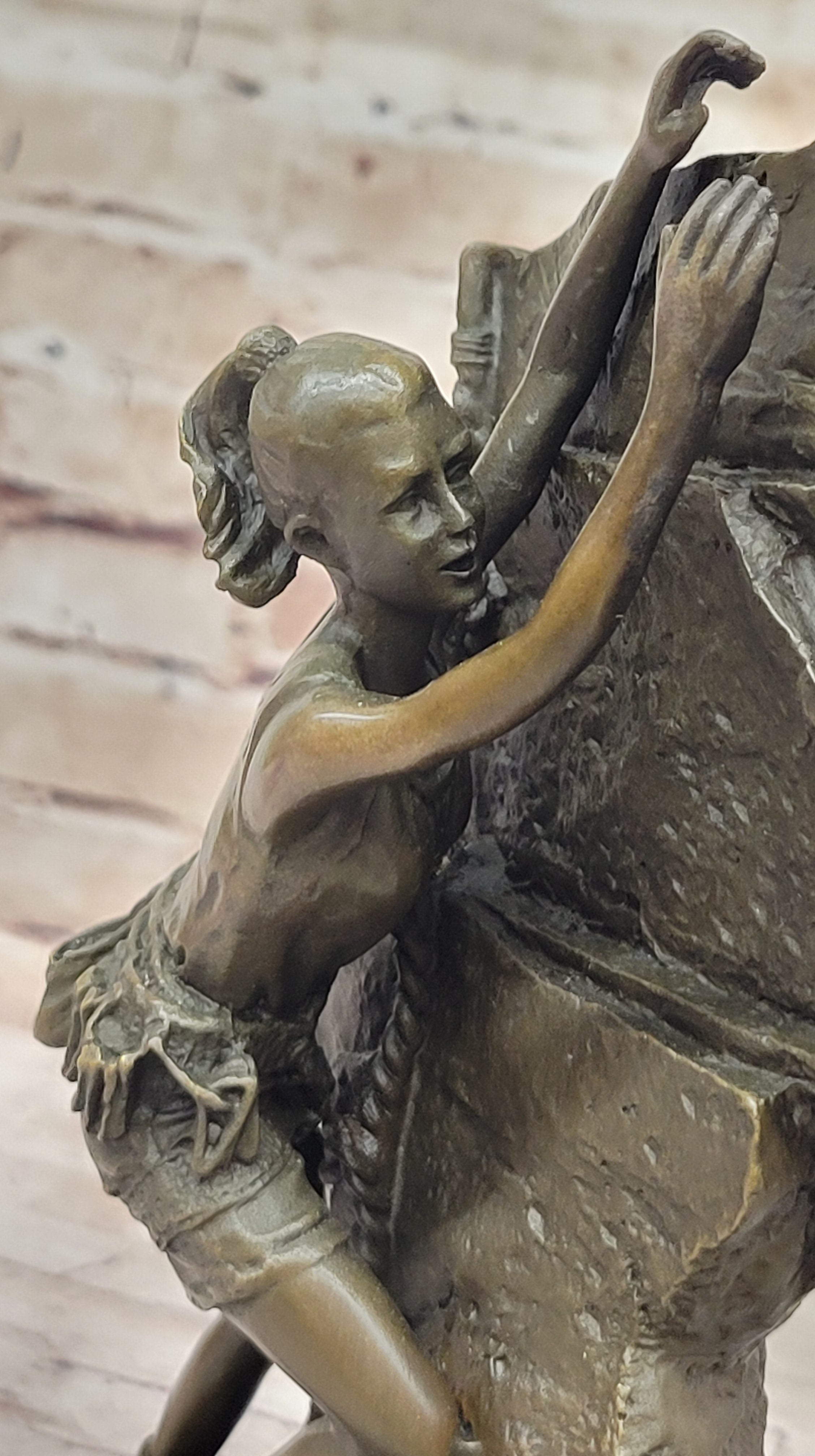 Female Rock Climber Bouldering Bronze Sculpture