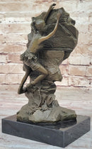 Female Rock Climber Bouldering Bronze Sculpture