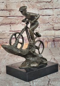 Cyclist on Rocky Terrain Bronze by Mario Nick