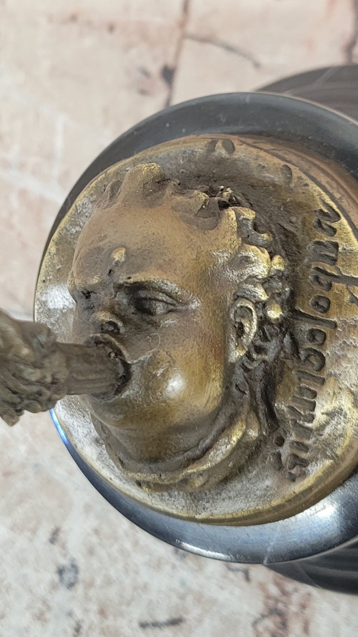 Giambalogna Nude Flying Mercury Hermes w/ Caduceus Bronze Sculpture Statue Figure Marble Base