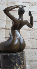 SIGNED JUNO BRONZE SCULPTURE CUBISM NUDE GIRL ABSTRACT MODERN ART STATUE FIGURE