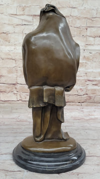 Sexy Nude Female Figure Underneath a Shawl - Bronze Art Deco Sculpture