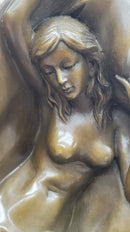 Sexy Nude Female Figure Underneath a Shawl - Bronze Art Deco Sculpture