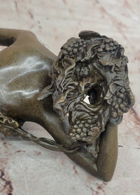 Hot Cast Bronze Sculpture Harriet Frishmuth The Vine Nude Female Figure Holding Grapes
