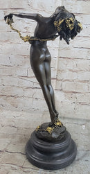 The Vine Wine Harriet Frishmuth Bronze Art Deco Nude Female Figure Sculpture