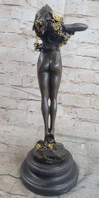 The Vine Wine Harriet Frishmuth Bronze Art Deco Nude Female Figure Sculpture