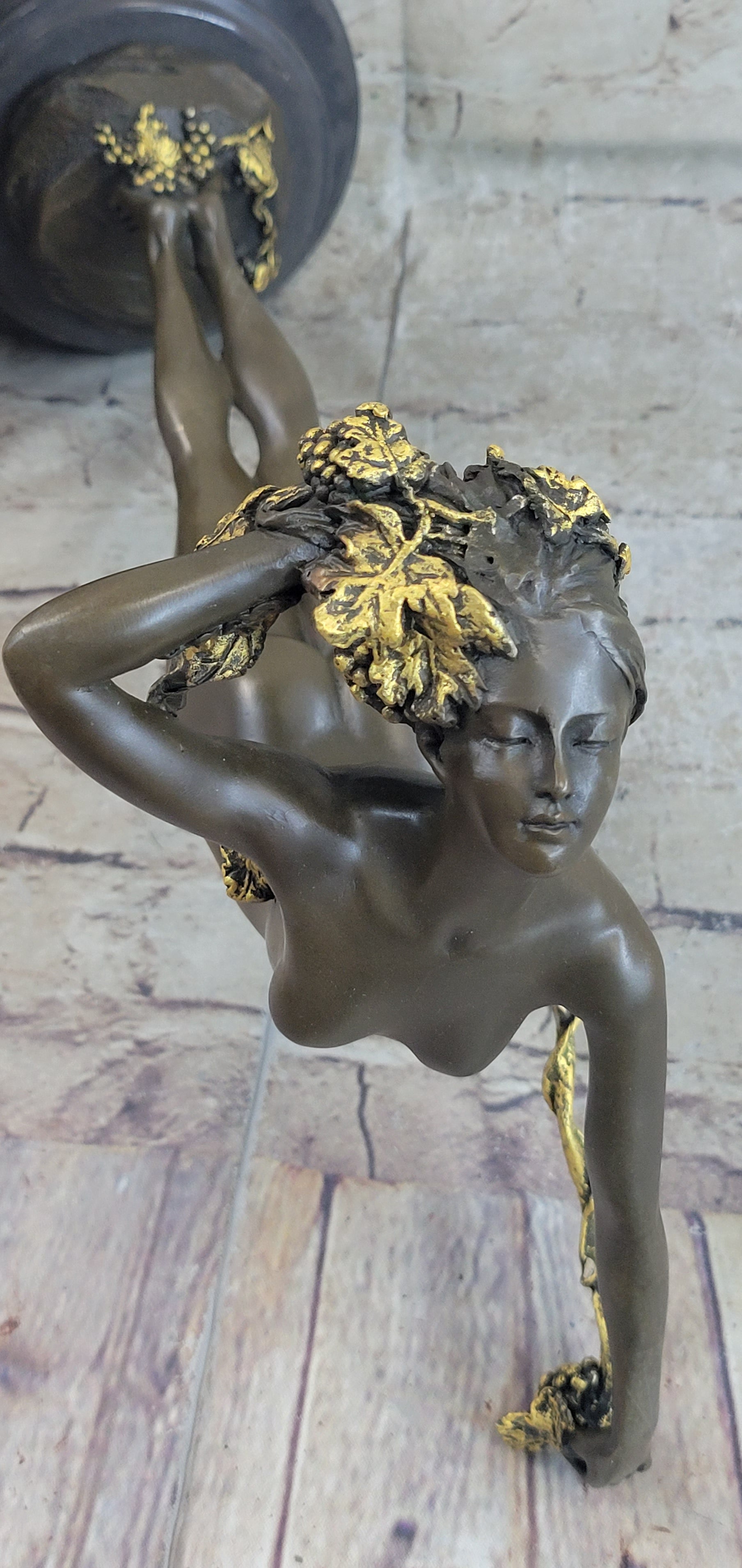 The Vine Wine Harriet Frishmuth Bronze Art Deco Nude Female Figure Sculpture