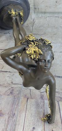 The Vine Wine Harriet Frishmuth Bronze Art Deco Nude Female Figure Sculpture