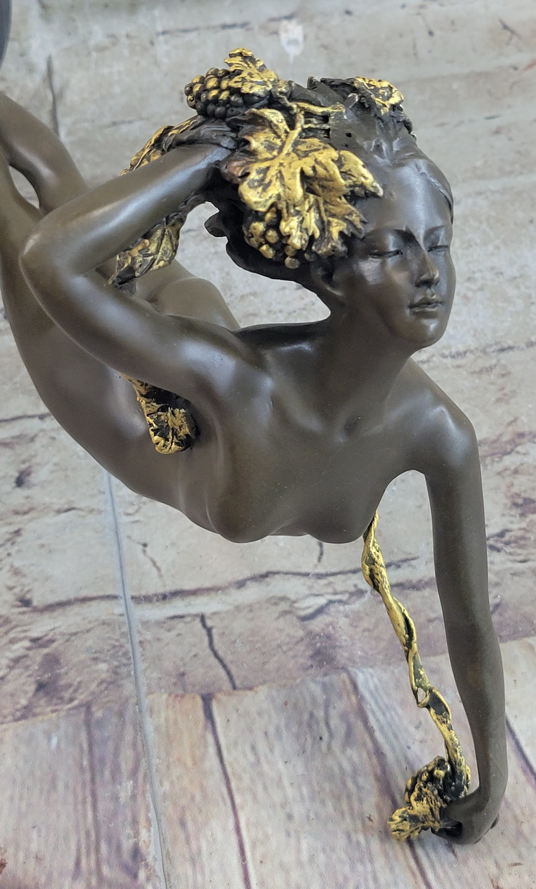 The Vine Wine Harriet Frishmuth Bronze Art Deco Nude Female Figure Sculpture