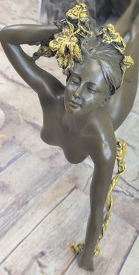 The Vine Wine Harriet Frishmuth Bronze Art Deco Nude Female Figure Sculpture