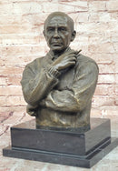 Modern Art Bronze Sculpture Bust of Pablo Picasso Portrait signed Milo Figurine