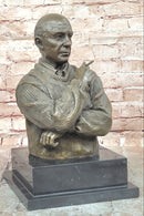 Modern Art Bronze Sculpture Bust of Pablo Picasso Portrait signed Milo Figurine
