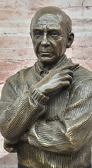 Modern Art Bronze Sculpture Bust of Pablo Picasso Portrait signed Milo Figurine