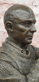 Modern Art Bronze Sculpture Bust of Pablo Picasso Portrait signed Milo Figurine