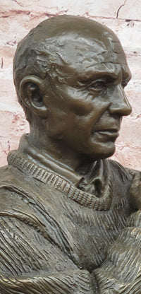 Modern Art Bronze Sculpture Bust of Pablo Picasso Portrait signed Milo Figurine