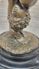 Erotic Nude Female Figure Bending Over and Exposed - Original Art by Juno on Marble Base