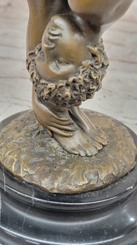 Erotic Nude Female Figure Bending Over and Exposed - Original Art by Juno on Marble Base