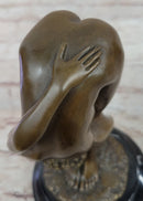 Erotic Nude Female Figure Bending Over and Exposed - Original Art by Juno on Marble Base