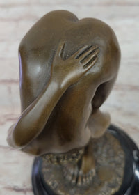 Erotic Nude Female Figure Bending Over and Exposed - Original Art by Juno on Marble Base