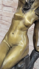 Sexy Nude Female Figure Bronze Modern Art Sculpture on Marble Base