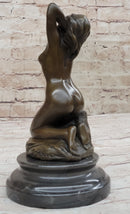 Morning Stretch Nude Female Figure Naked Girl Bronze Statue Sculpture Art Deco
