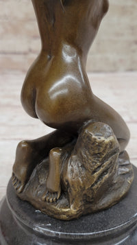 Morning Stretch Nude Female Figure Naked Girl Bronze Statue Sculpture Art Deco