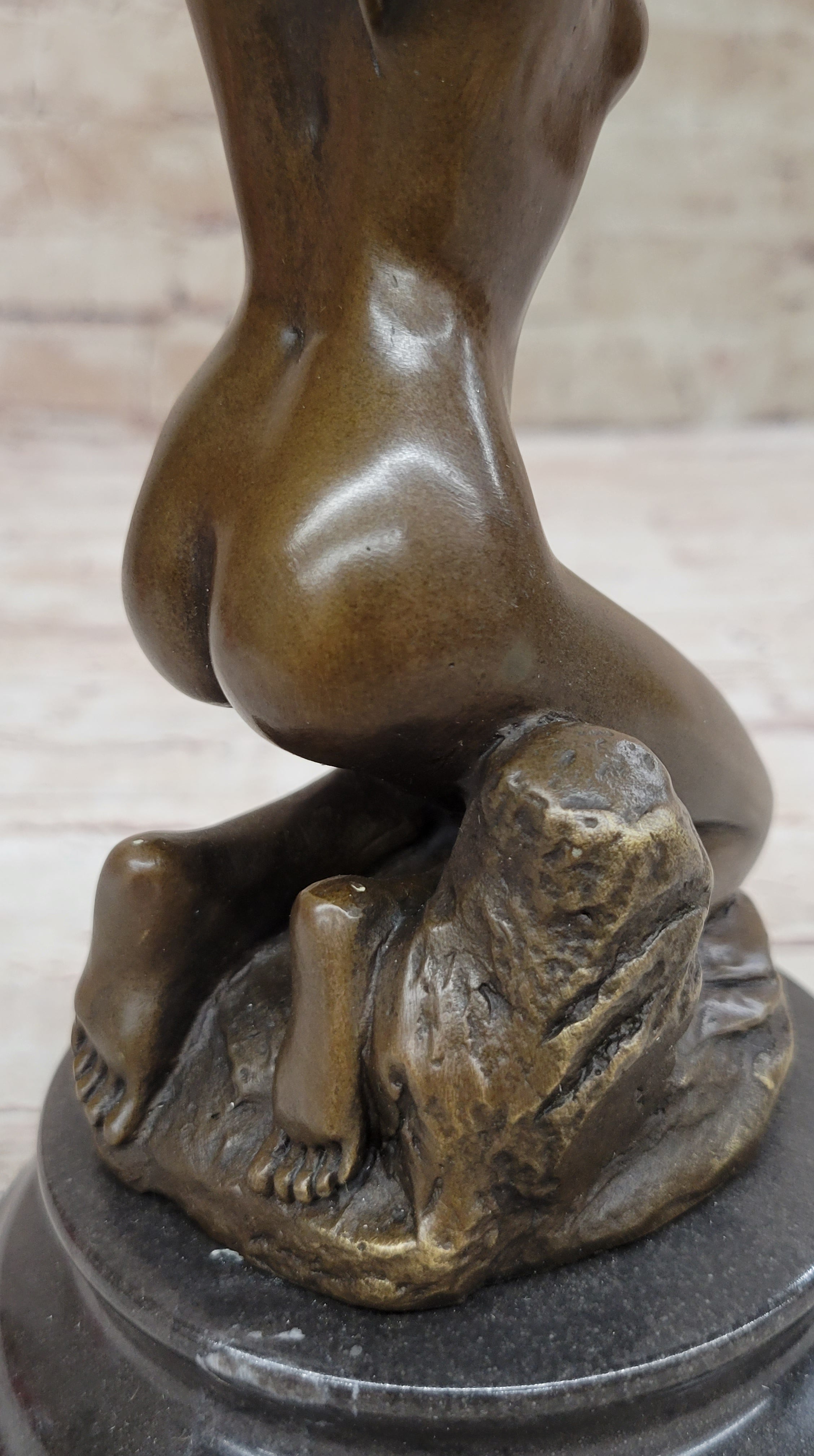 Morning Stretch Nude Female Figure Naked Girl Bronze Statue Sculpture Art Deco