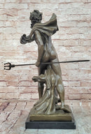 Poseidon (Neptune) Hippocampus Monumental Bronze Sculpture Marble Cesaro Decor
