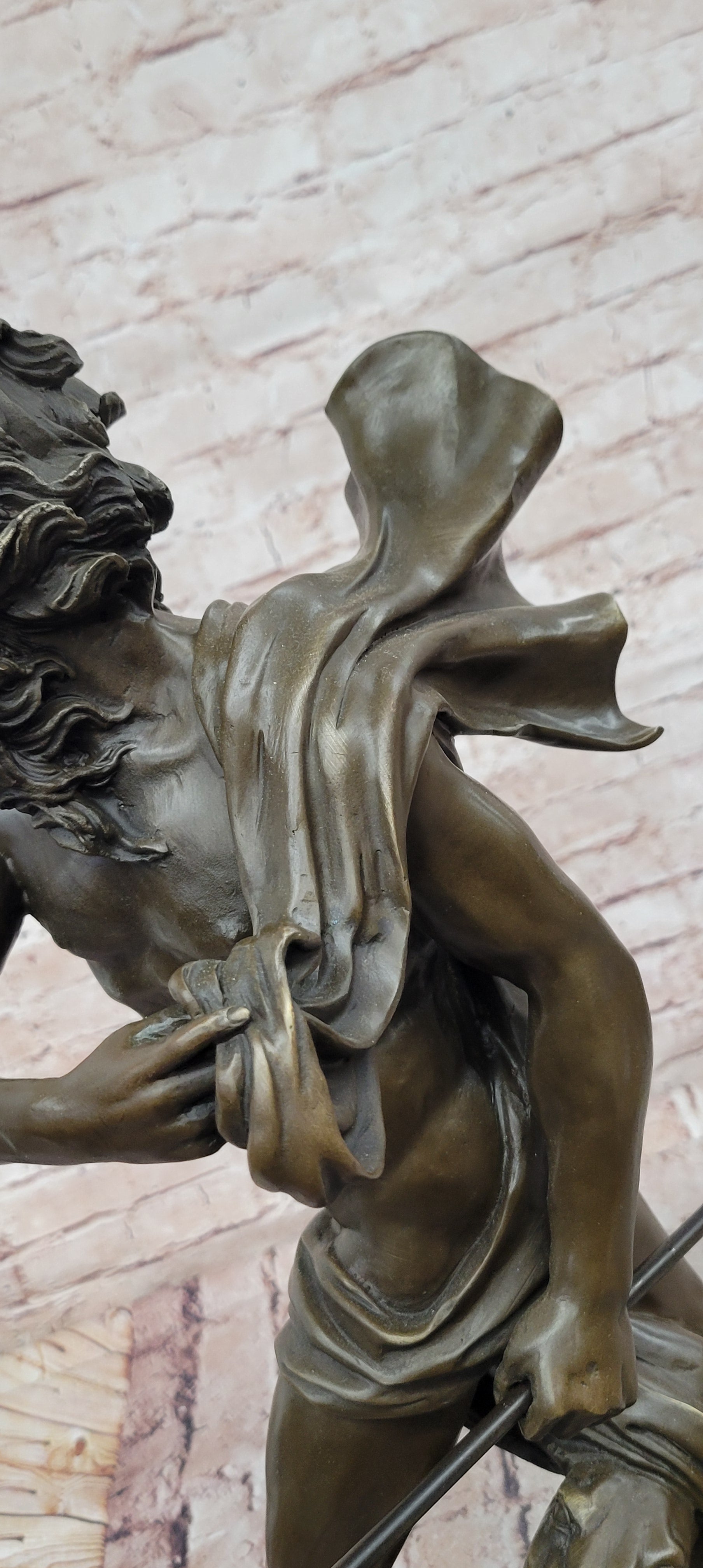 Poseidon (Neptune) Hippocampus Monumental Bronze Sculpture Marble Cesaro Decor