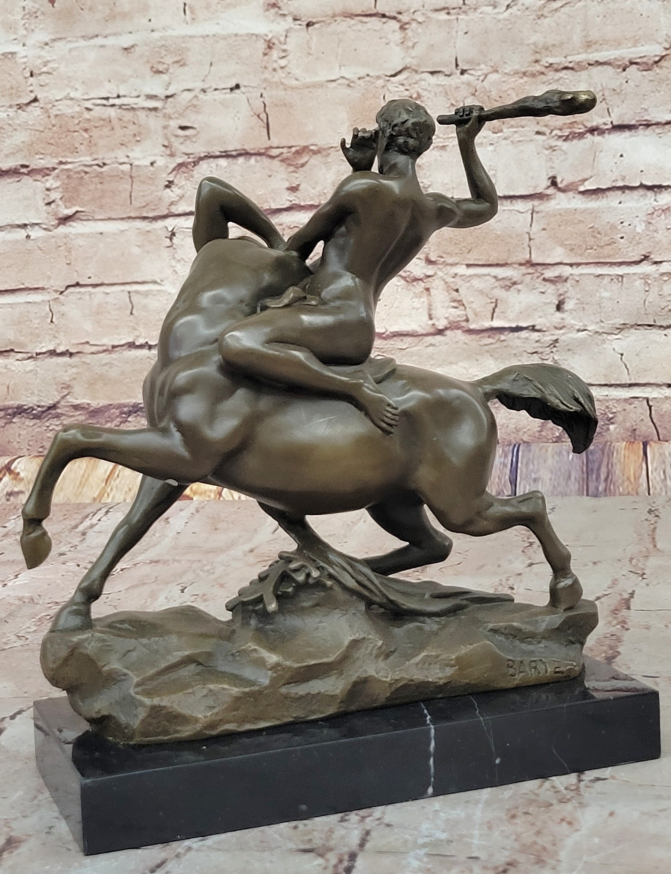 Bronze Sculpture of Theseus or Hercules vs. Centaur