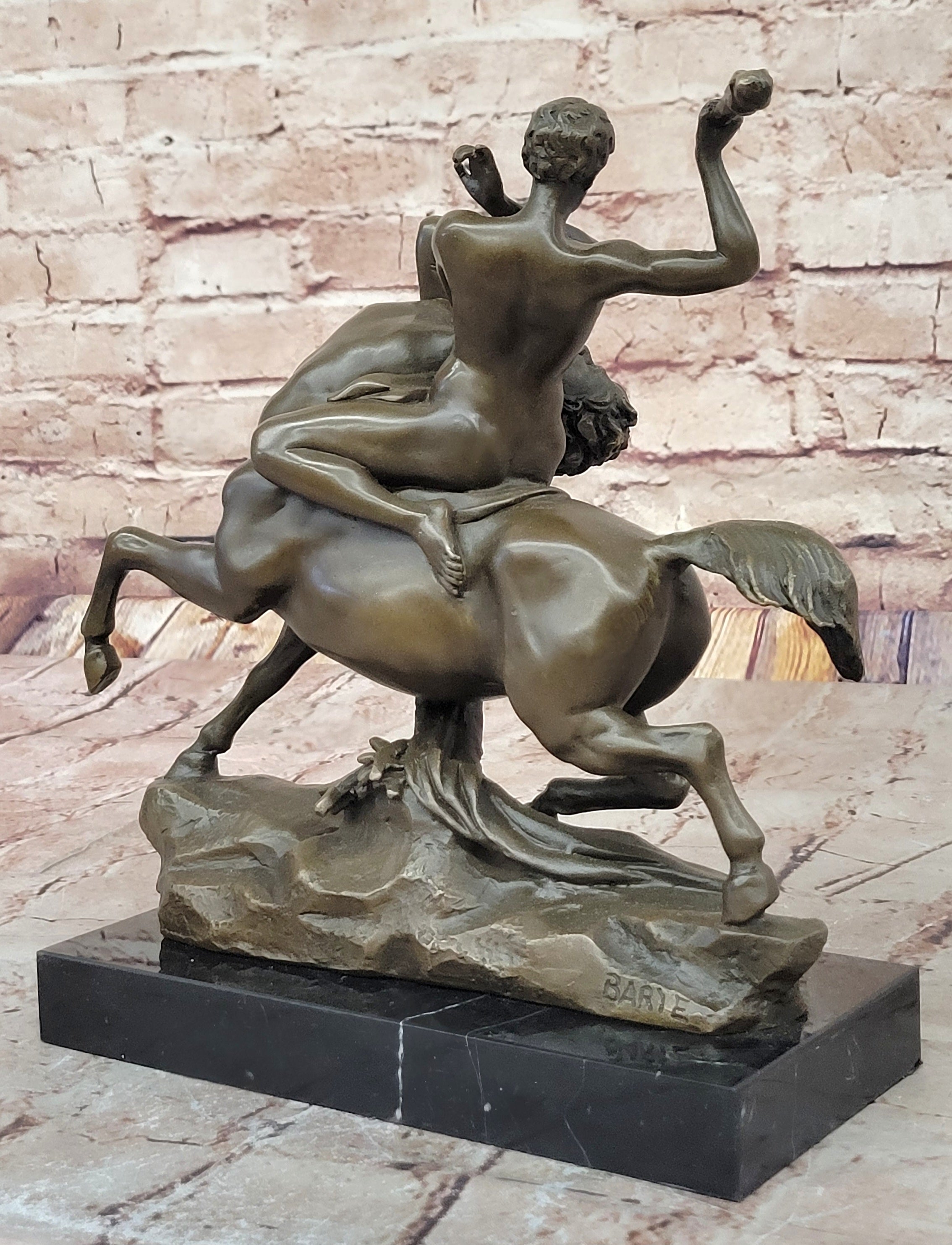 Bronze Sculpture of Theseus or Hercules vs. Centaur