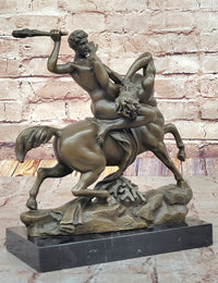 Bronze Sculpture of Theseus or Hercules vs. Centaur