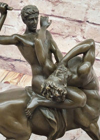 Bronze Sculpture of Theseus or Hercules vs. Centaur