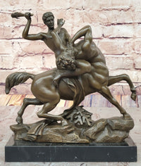 Bronze Sculpture of Theseus or Hercules vs. Centaur
