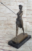 Diana the Huntress Artemis w/ Spear Bronze Sculpture after R. Leger